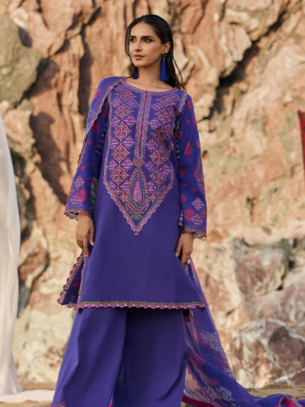 Zellbury Embroidered Lurex Jacquard 3PC Unstitched Suit