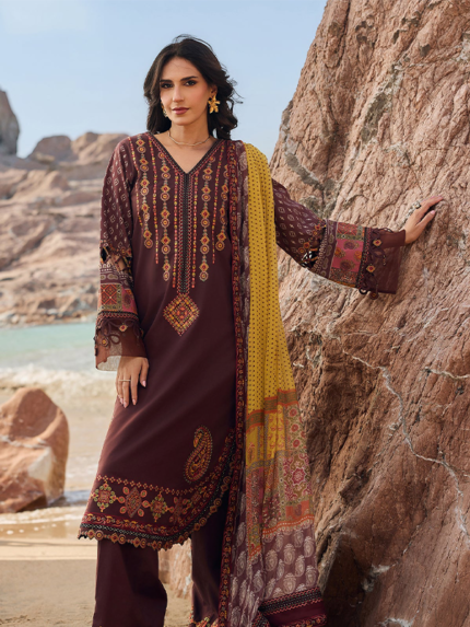 3-Pc Unstitched Embroidered Lawn Collection