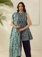 Zellbury Teal Printed 3 Piece Unstitched Lawn Suit