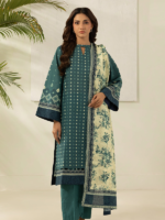 Zellbury Teal Green 3 Piece Unstitched Printed Lawn Suit - SS Collection