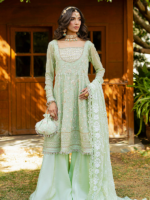 Zellbury Bamber Chiffon 3PC Embroidered Suit with Mukesh Dupatta - Image 2