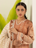 Zellbury Rust 3 Piece Unstitched Printed Lawn Suit - Image 3