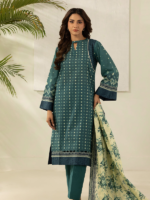 Zellbury Teal Green 3 Piece Unstitched Printed Lawn Suit - Image 2