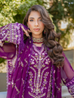 Zellbury Luxury Embroidered Bamber Chiffon 3PC Unstitched Suit - Image 2