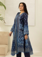 Zellbury Navy Blue 3 Piece Unstitched Printed Lawn Suit - Image 3