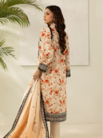 Zellbury Off-White 3Pcs Unstitched Printed Lawn Suit - Image 4
