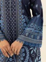 Zellbury Navy Blue 3 Piece Unstitched Printed Lawn Suit - Image 4