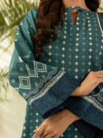 Zellbury Teal Green 3 Piece Unstitched Printed Lawn Suit - Image 4