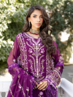 Zellbury Luxury Embroidered Bamber Chiffon 3PC Unstitched Suit - Image 4