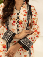 Zellbury Off-White 3Pcs Unstitched Printed Lawn Suit - Image 5
