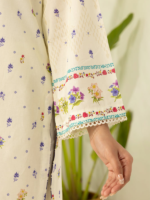 Zellbury Off White Blue Floral Unstitched 3 Piece Lawn Suit - Image 7