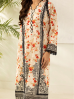 Zellbury Off-White 3Pcs Unstitched Printed Lawn Suit - Image 6