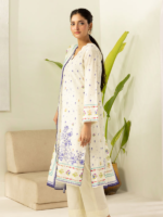Zellbury Off White Blue Floral Unstitched 3 Piece Lawn Suit - Image 3
