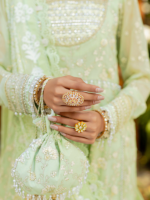 Zellbury Bamber Chiffon 3PC Embroidered Suit with Mukesh Dupatta - Image 6