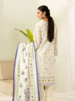 Zellbury Off White Blue Floral Unstitched 3 Piece Lawn Suit - Image 4