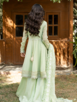 Zellbury Bamber Chiffon 3PC Embroidered Suit with Mukesh Dupatta - Image 8