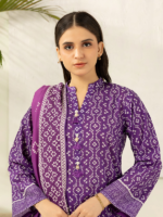 ZELLBURY 3-Pcs Unstitched Textured Lawn Purple