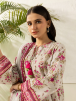 Zellbury 3-Piece Grey Unstitched Textured Lawn Suit - Image 2