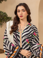 Zellbury 3-Piece Black  Unstitched Digital Printed Textured Lawn Suit - Image 2