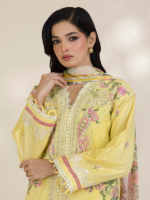 Zellbury Signature Lemon 3-Piece Unstitched Embroidered Lawn Suit - Image 2