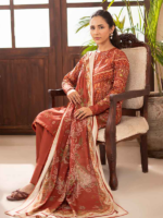 BINAAAS Rust 3-Piece Unstitched Digital Printed Lawn Suit - Image 2