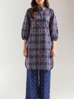 Saya Unstitched Premium Printed Lawn Co-Ord Set Blue