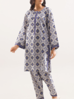 Saya Unstitched Premium Printed Lawn Co-Ord Set Ivory
