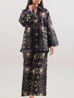 Saya Unstitched Premium Printed Lawn Co-Ord Set Black