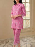Saya Unstitched Premium Printed Lawn Co-Ord Set Pink