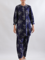 Saya Unstitched Premium Printed Lawn Co-Ord Set Blue