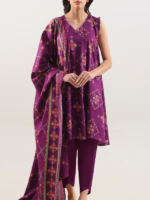 SAYA Winter Collection 3-Piece Printed Unstitched Pashmina Magenta