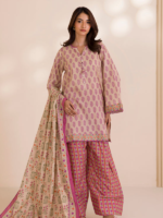 Zellbury 3-Piece Beige Digital Printed Cotton Unstitched Suit - Image 2