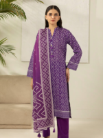 Zellbury 3-Piece Purple Digital Printed Unstitched Lawn Suit - Image 2