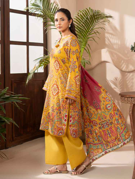 RIVAH 3-Piece Unstitched Digital Printed Lawn Mustard