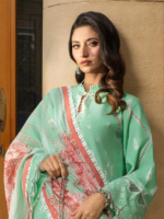 Zellbury Chikankari  Mint Green 3Pcs Unstitched Embroidered Cambric Suit - Image 2