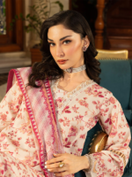 Zellbury Chikankari Peach 3Pcs Unstitched Embroidered Cambric Suit - Image 2
