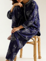 Saya Unstitched 2-Piece Premium Printed Lawn Suit Blue - Image 2