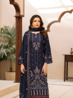 Sahara by Rujhan Navy Blue Embroidered 3-Piece Luxury Festive Suit - Image 2