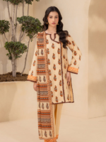 Zellbury 3-Piece Beige Unstitched Digital Printed Lawn Suit - Image 2