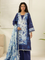 Zellbury 3PCiece Blue Digital Printed Unstitched Lawn Suit - Image 2