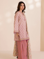 Zellbury 3-Piece Beige Digital Printed Cotton Unstitched Suit - Image 3