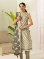 Zellbury 3-Piece Grey Digital Printed Unstitched Lawn Suit - Image 3