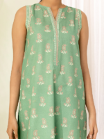 Zellbury 3-Piece Sage Green Unstitched Textured Lawn Suit - Image 3