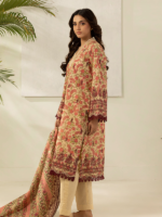 Zellbury Beige 3-Piece Digital Printed Unstitched Textured Lawn Suit - Image 3