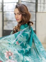 Zellbury Chikankari Green 3-Piece Unstitched Embroidered Cotton Suit - Image 4