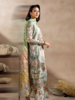 GJ FABRICS(RUSHMA) Green Unstitched 3-Piece Printed Lawn Suit - Image 3