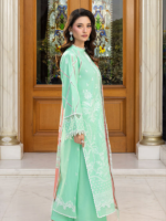 Zellbury Chikankari  Mint Green 3Pcs Unstitched Embroidered Cambric Suit - Image 3