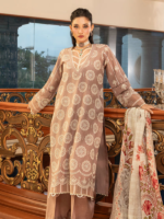 Zellbury Chikankari Sand Unstitched 3Pcs Embroidered  Cambric Suit - Image 3