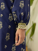 Zellbury 3-Piece Blue Digital Printed Unstitched Lawn Suit - Image 3