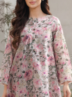 Saya Unstitched 2-Piece Premium Printed Lawn Suit Ivory - Image 3